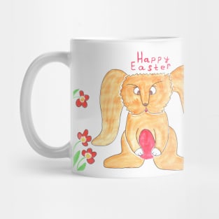 Happy Easter. Cute Easter bunny for kids and adults. Festive design for the whole family. Cartoon character Mug